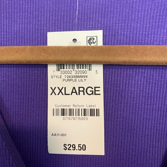 INC Woman's 2XL Purple V-neck Ribbed Knit Top NWT - Picture 4 of 4